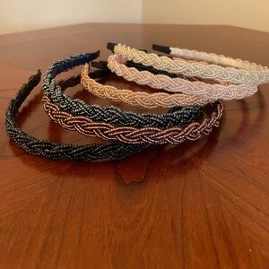 Set of Six Braided Beaded Headbands